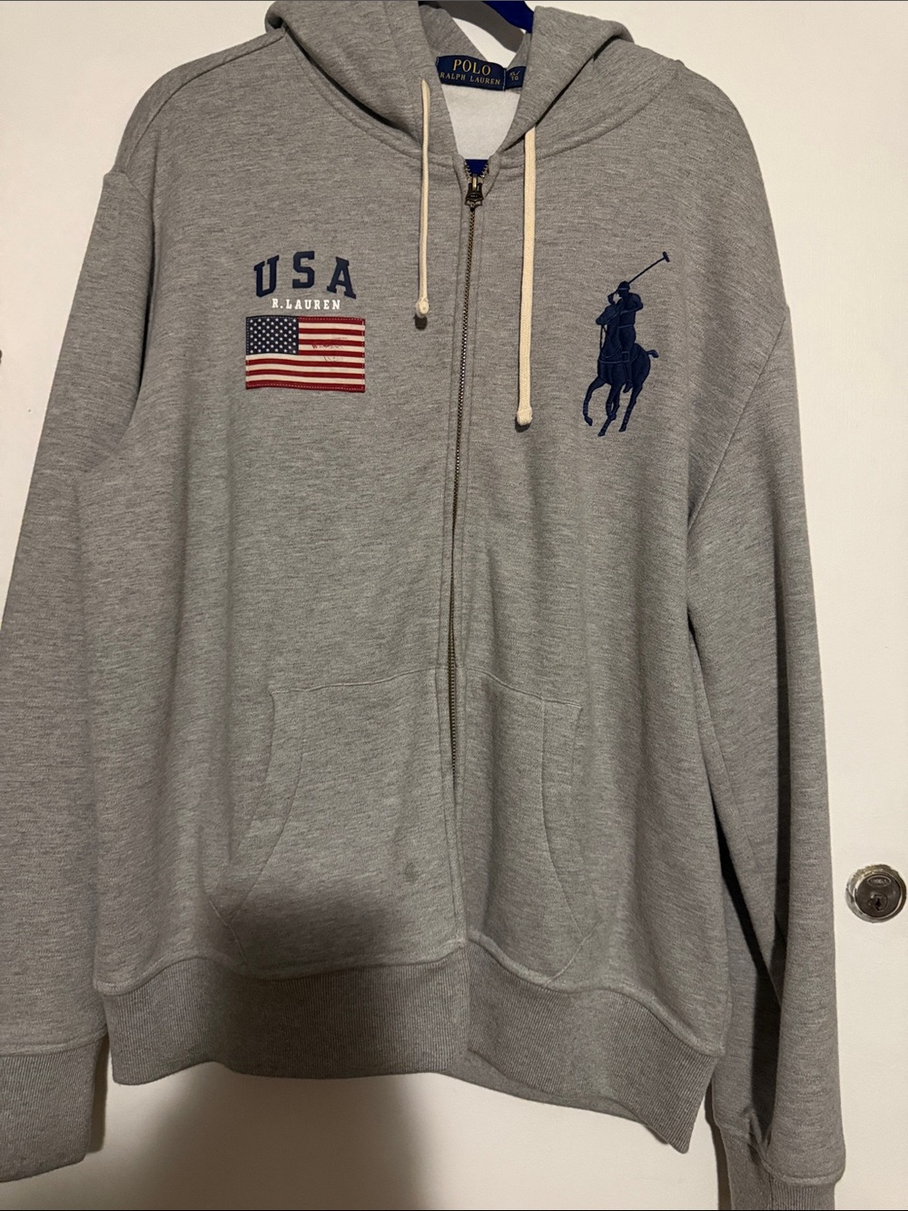 Polo by Ralph Lauren USA Grey Zip Hoodie
